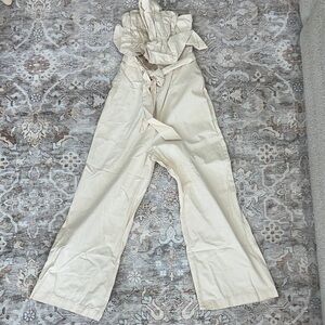 Elegant Cream Ruffle Jumpsuit